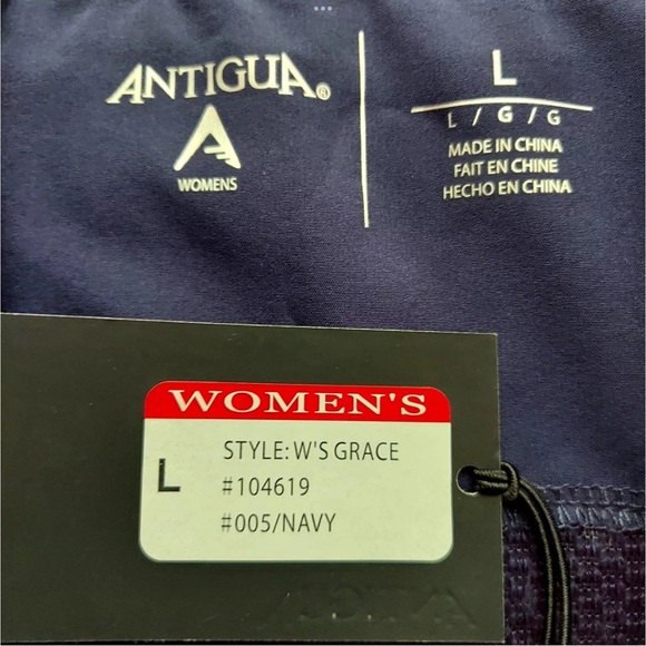 Atlanta Braves Womens Vest Size Large Blue Antigua Sherpa Fleece Zip Front New - Picture 6 of 6